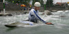 Miha Zver of Slovenia (KK Simon) paddling during first run of second International kayak and canoe slalom race Tacen 2006 in Tacen, Slovenia. Races of International kayak and canoe slalom Tacen 2006 also counted as third and fourth qualification race for Slovene whitewater kayak and canoe World cup team.
