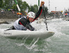 Timothy Walker of Italy paddling during first run of second International kayak and canoe slalom race Tacen 2006 in Tacen, Slovenia. Races of International kayak and canoe slalom Tacen 2006 also counted as third and fourth qualification race for Slovene whitewater kayak and canoe World cup team.
