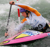 Jost Zakrajsek of Slovenia (Tacen KD Slovenica) paddling during first run of second International kayak and canoe slalom race Tacen 2006 in Tacen, Slovenia. Races of International kayak and canoe slalom Tacen 2006 also counted as third and fourth qualification race for Slovene whitewater kayak and canoe World cup team.

