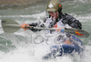 Luka Stricelj of Slovenia competing during first International kayak rodeo race Slofreestyle 2006 which was held in Tacen, Slovenia on 3. June 2006.
