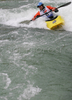 Borut Kern of Slovenia competing during first International kayak rodeo race Slofreestyle 2006 which was held in Tacen, Slovenia on 3. June 2006.
