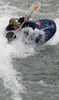 Luka Stricelj of Slovenia competing during first International kayak rodeo race Slofreestyle 2006 which was held in Tacen, Slovenia on 3. June 2006.
