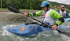 Igor Mlekuz of Slovenia is getting ready for final run of first International kayak rodeo race Slofreestyle 2006 which was held in Tacen, Slovenia on 3. June 2006.
