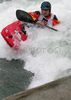 Janez Cizman of Slovenia competing during first International kayak rodeo race Slofreestyle 2006 which was held in Tacen, Slovenia on 3. June 2006.
