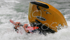 Jonas Savsek of Slovenia competing during first International kayak rodeo race Slofreestyle 2006 which was held in Tacen, Slovenia on 3. June 2006.
