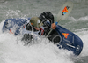 Luka Stricelj of Slovenia competing during first International kayak rodeo race Slofreestyle 2006 which was held in Tacen, Slovenia on 3. June 2006.
