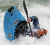 Matej Grm of Slovenia competing during first International kayak rodeo race Slofreestyle 2006 which was held in Tacen, Slovenia on 3. June 2006.
