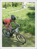 MTB cyclist during cross country MTB race in Kamnik. Cyclists of Elite and Under 23 category had to finish 7 exhausting laps with lot of uphills and hard downhills  in real summer heat of 27 degres of Celsius.
