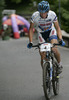 Anze Bizjak of A2U-Pagatti (Elite) competing during 6th race of Slovene cup in cross country MTB race which was held in Kamnik, Slovenia. Due to week long rain track was wet and full of mud which made racing even more demanding. Women elite, women under 23, men juniors and men masters categories had to finish 5 laps long race, while men elite and men under23 had race long 7 laps.

