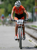 Blaza Klemencic of Pintatim Full-Dynamix riding during Slovene Women, Junior and Amaters National Championships in Cross country mountain biking. XC MTB National Championship was held in period of extreme heat where temperatures reached up to +35c, in Kamnik, Slovenia on 22nd of July 2007.
