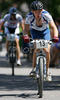 Matej Lovse of KD Hrastnik riding during Slovene Men Elite National Championships in Cross country mountain biking. XC MTB National Championship was held in period of extreme heat where temperatures reached up to +35c, in Kamnik, Slovenia on 22nd of July 2007.
