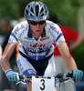 Anze Bizjak of SD Bam.BI-A2U Pagatti riding during Slovene Men Elite National Championships in Cross country mountain biking. XC MTB National Championship was held in period of extreme heat where temperatures reached up to +35c, in Kamnik, Slovenia on 22nd of July 2007.

