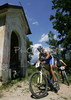 Lenart Noc of Ganesha riding during Slovene Men Elite National Championships in Cross country mountain biking. XC MTB National Championship was held in period of extreme heat where temperatures reached up to +35c, in Kamnik, Slovenia on 22nd of July 2007.
