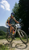 Lenart Noc of Ganesha riding during Slovene Men Elite National Championships in Cross country mountain biking. XC MTB National Championship was held in period of extreme heat where temperatures reached up to +35c, in Kamnik, Slovenia on 22nd of July 2007.
