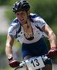 Matej Lovse of KD Hrastnik riding during Slovene Men Elite National Championships in Cross country mountain biking. XC MTB National Championship was held in period of extreme heat where temperatures reached up to +35c, in Kamnik, Slovenia on 22nd of July 2007.
