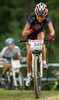 Sarah Koba of Switzerland riding in last race of Women cross country (XCO) Nissan UCI Mountain Bike World Cup. Final race of MTB World Cup was held in Maribor, Slovenia, on 15th of September 2007.

