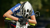 Third placed Irin Kalentieva of Russia resting exhausted after finishing last race of Women cross country (XCO) Nissan UCI Mountain Bike World Cup. Final race of MTB World Cup was held in Maribor, Slovenia, on 15th of September 2007.
