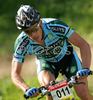 Filip Meirhaeghe of Belgium riding in last race of Men Cross country Nissan UCI Mountain Bike World Cup. Final race of MTB World Cup was held in Maribor, Slovenia, on 15th of September 2007.
