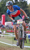 Stephane Tempier of France riding in last race of Men Cross country Nissan UCI Mountain Bike World Cup. Final race of MTB World Cup was held in Maribor, Slovenia, on 15th of September 2007.
