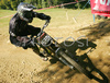 Herman Olund of Sweden riding in last race of Men Downhill Nissan UCI Mountain Bike World Cup. Final race of MTB World Cup was held in Maribor, Slovenia, on 16th of September 2007.
