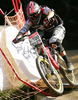 Esteban Deronzier of France riding in last race of Men Downhill Nissan UCI Mountain Bike World Cup. Final race of MTB World Cup was held in Maribor, Slovenia, on 16th of September 2007.
