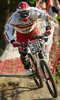 Marcus Klausmann of Germany riding in last race of Men Downhill Nissan UCI Mountain Bike World Cup. Final race of MTB World Cup was held in Maribor, Slovenia, on 16th of September 2007.
