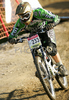 Fabien Pedemanaud France riding in last race of Men Downhill Nissan UCI Mountain Bike World Cup. Final race of MTB World Cup was held in Maribor, Slovenia, on 16th of September 2007.
