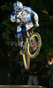 Matti Lehikoinen of Finland riding in last race of Men Downhill Nissan UCI Mountain Bike World Cup. Final race of MTB World Cup was held in Maribor, Slovenia, on 16th of September 2007.
