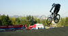 Second placed Gee Atherton of Great Britain riding in last race of Men Downhill Nissan UCI Mountain Bike World Cup. Final race of MTB World Cup was held in Maribor, Slovenia, on 16th of September 2007.
