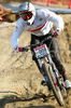 Second placed Gee Atherton of Great Britain riding in last race of Men Downhill Nissan UCI Mountain Bike World Cup. Final race of MTB World Cup was held in Maribor, Slovenia, on 16th of September 2007.
