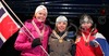 Winner Charlotte Kalla of Sweden, second placed Betty-Ann Bjerkreim Nilsen of Norway, and third placed Eva Nyvltova of Czech are celebrating their medals won in 5+5km Junior Women pursuit race of FIS Nordic Junior Ski World Championships which was held in Medvode, Slovenia on 3.February 2006.
