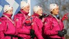 Winning relay team of Norway with members Marit Liland Fredriksen, Ingunn Weltzien, Marie Elden and Betty-Ann Bjerkreim Nilsen are celebrating their gold medals won in 4x3.3km Junior Women relay race of FIS Nordic Junior Ski World Championships which was held in Medvode, Slovenia on 5.February 2006.
