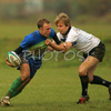 Rugby players during rugby match between Slovenia and Finland. Last match in year 2007 of Division 3 of FIRA European Championships between team of Slovenia and team of Finland was played in Ljubljana, Slovenia on 27th of October 2007. Slovenia was better opponent and won 32-3.
