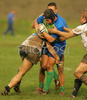 Rugby players during rugby match between Slovenia and Finland. Last match in year 2007 of Division 3 of FIRA European Championships between team of Slovenia and team of Finland was played in Ljubljana, Slovenia on 27th of October 2007. Slovenia was better opponent and won 32-3.
