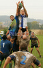 Rugby players during rugby match between Slovenia and Finland. Last match in year 2007 of Division 3 of FIRA European Championships between team of Slovenia and team of Finland was played in Ljubljana, Slovenia on 27th of October 2007. Slovenia was better opponent and won 32-3.
