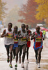 Leading group second placed Sammy Rotich of Kenia, entering second 21km long lap during 12th Ljubljana Marathon. 12th Ljubljana Marathon was held in Ljubljana, Slovenia, on 28th of October 2007. Marathon was held in difficult cold and rainy weather, so already hard track was even harder for more then 8000 runners who were competing in this years marathon and half marathon.
