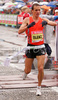 Winner Oleksandr Sitkovskiy of Ukrain celebrating his victory in finish of 12th Ljubljana Marathon. 12th Ljubljana Marathon was held in Ljubljana, Slovenia, on 28th of October 2007. Marathon was held in difficult cold and rainy weather, so already hard track was even harder for more then 8000 runners who were competing in this years marathon and half marathon.
