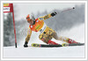 Francois Bourque of Canada skiing during giant slalom race of Audi Alpine Skiing World Cup in Kranjska Gora. Race was won by Benjamin Raich of Austria, who finished before his teammate Hermann Maier of Austria and third placed Kalle Palander of Finland. <br> 

