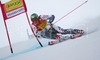 Kalle Palander of Finland skiing during FIS World Cup race in Kranjska Gora, Slovenia. Race was won by Benjamin Raich of Austria, Massimilian Blardone of Italy placed second, while Thomas Grandi of Canada finished third. Palander placed 18th.
