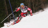 Ivica Kostelic of Croatia skiing during FIS World Cup Slalom race in Kranjska Gora, Slovenia. Race was won by Giorgio Rocca of Italy, Thomas Grandi of Canada placed second, while Ted Ligety of USA finished third. Kostelic finished 28th after he made mistake and lost lot of time.
