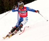 Winner Giorgio Rocca of Italy skiing during FIS World Cup Slalom race in Kranjska Gora, Slovenia. Race was won by Giorgio Rocca of Italy, Thomas Grandi of Canada placed second, while Ted Ligety of USA finished third.
