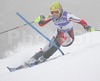 Winner Marlies Schild of Austria skiing during first run of Women FIS World Cup Slalom race in Maribor, Slovenia. Race was won by Marlies Schild of Austria, Janica Kostelic of Croatia placed second, and Therese Borssen of Sweden finished third.
