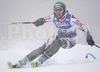 Marika Ollikka of Finland skiing during first run of Women FIS World Cup Slalom race in Maribor, Slovenia. Race was won by Marlies Schild of Austria, Janica Kostelic of Croatia placed second, and Therese Borssen of Sweden finished third.
