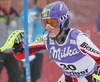 Michaela Kirchgasser of Austria skiing during Women FIS World Cup Slalom race in Maribor, Slovenia. Race was won by Marlies Schild of Austria, Janica Kostelic of Croatia placed second, and Therese Borssen of Sweden finished third. Kirchgasser finished 10th.
