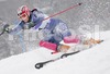 Fourth placed Kristina Koznick of USA skiing during Women FIS World Cup Slalom race in Maribor, Slovenia. Race was won by Marlies Schild of Austria, Janica Kostelic of Croatia placed second, and Therese Borssen of Sweden finished third.
