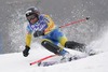Third placed Therese Borssen of Sweden skiing during Women FIS World Cup Slalom race in Maribor, Slovenia. Race was won by Marlies Schild of Austria, Janica Kostelic of Croatia placed second, and Therese Borssen of Sweden finished third.
