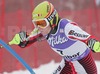 Winner Marlies Schild of Austria skiing during Women FIS World Cup Slalom race in Maribor, Slovenia. Race was won by Marlies Schild of Austria, Janica Kostelic of Croatia placed second, and Therese Borssen of Sweden finished third.
