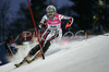 Anne-Sophie Barthet of France skiing in first run of Women Alpine skiing slalom FIS World Cup in Zagreb, Croatia. Snow queen trophy in Zagreb, Croatia was held in Sljeme, Croatia on 4th of January 2007.
