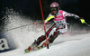 Sandrine Aubert of France skiing in first run of Women Alpine skiing slalom FIS World Cup in Zagreb, Croatia. Snow queen trophy in Zagreb, Croatia was held in Sljeme, Croatia on 4th of January 2007.
