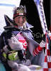 Winner Marlies Schild of Austria celebrating her medal with Snow Queen crown won in Women Alpine skiing slalom FIS World Cup in Zagreb, Croatia. Snow queen trophy in Zagreb, Croatia was held in Sljeme, Croatia on 4th of January 2007.
